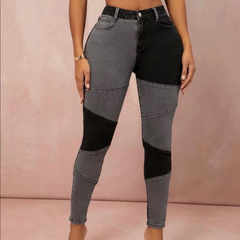 Shein size 29 patchwork jeans